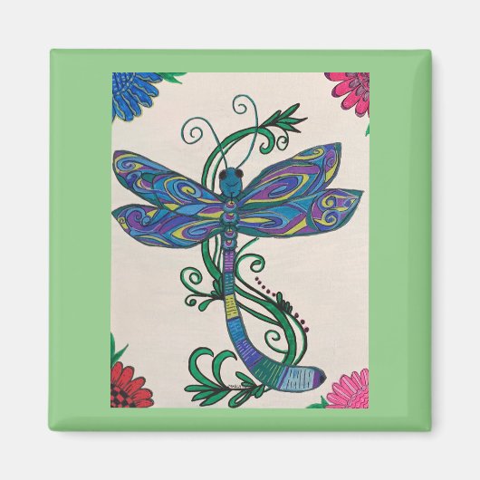 Lucky Symbol Dragonfly-ontwerpmagneet Magneet (Voorkant)