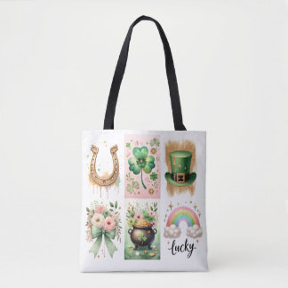 Lucky Symbols Brushstroke, Ierse St. Patrick's Day Draagtas