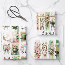 Lucky Symbols, St. Patrick's Day inpakpapier Vel