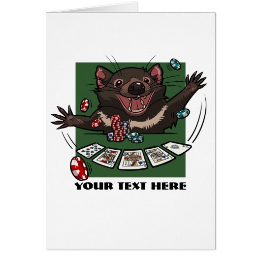 Lucky Tasmanian Devil Royal Flush Poker Cartoon (Devant)