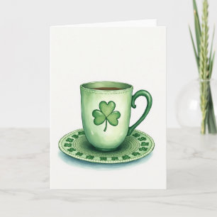 Lucky Tea Cup St. Patricks Day Kaart