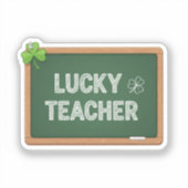 Lucky Teacher Blackboard St Patrick's Day Sticker (Voorkant)