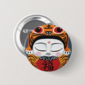 Lucky Tiger Baby Ronde Button 5,7 Cm (Voorkant /achterkant)