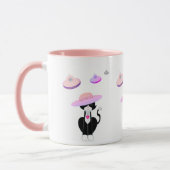 Lucky Tuxedo Cat en vliegende schotels Mok (Links)
