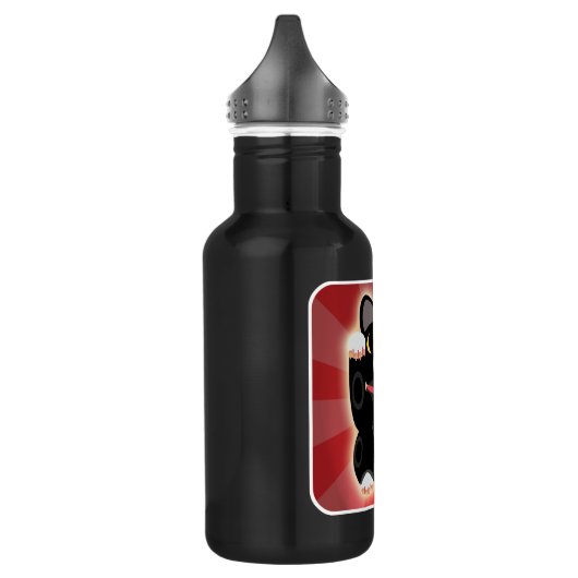 Lucky Tuxedo Cat Illustrated Cartoon Design Waterfles (Links)