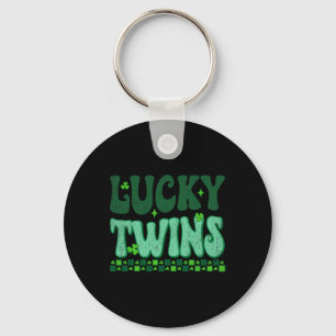 Lucky Twins Familie Matching Retro Groovy St Patri Sleutelhanger