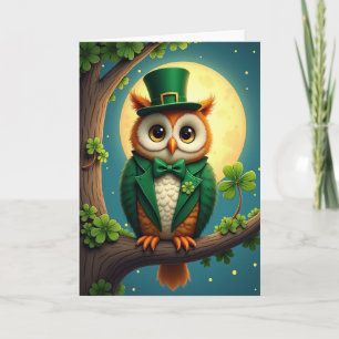 Lucky Uil St. Patrick's Day Kaart