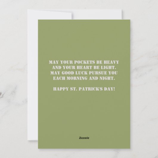 Lucky Vibes Boho St Patrick's Day Irish Shamrock Feestdagenkaart (Achterkant)