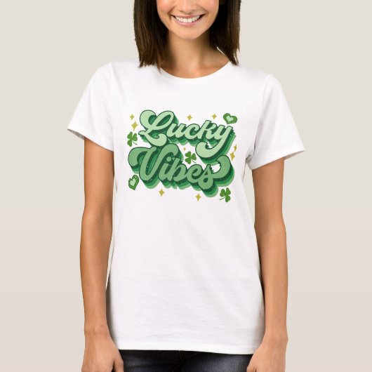 Lucky Vibes St Patrick's Day T-shirt (Voorkant)