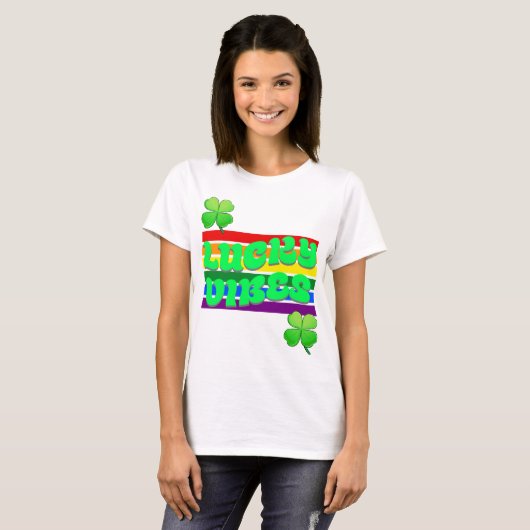 Lucky Vibes St. Patrick's Day T-shirt (Voorkant volledig)