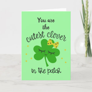Lucky Vier Leaf Clover Happy St. Patricks Day Feestdagen Kaart