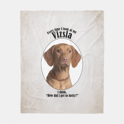 Lucky Vizsla Fleece Deken (Voorkant)