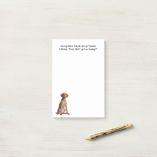 Lucky Vizsla Post-it® Notes (Op bureau)