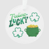 Lucky voelen op een ornament (voorkant)