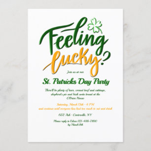 Lucky voelen?  St. Patrick's Day Invitation Kaart