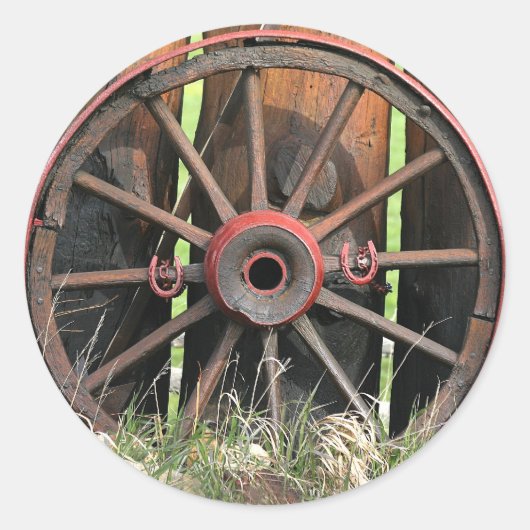 Lucky wagon ronde sticker (Voorkant)