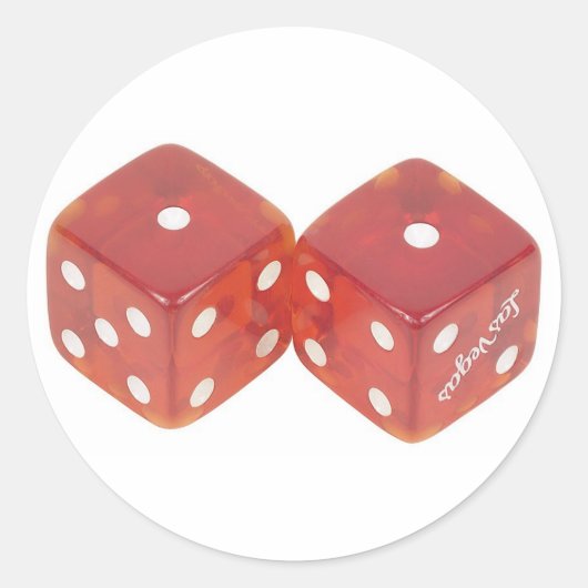Lucky Wedding Dice Ronde Sticker (Voorkant)