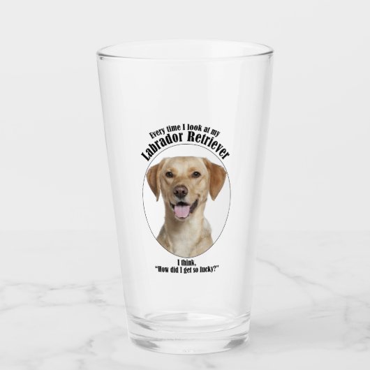 Lucky Yellow Lab Glas (Voorkant)