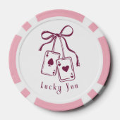 Lucky you cards bow trendy poker chips (Achterkant)