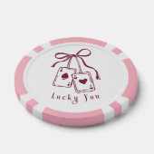 Lucky you cards bow trendy poker chips (Enkel)