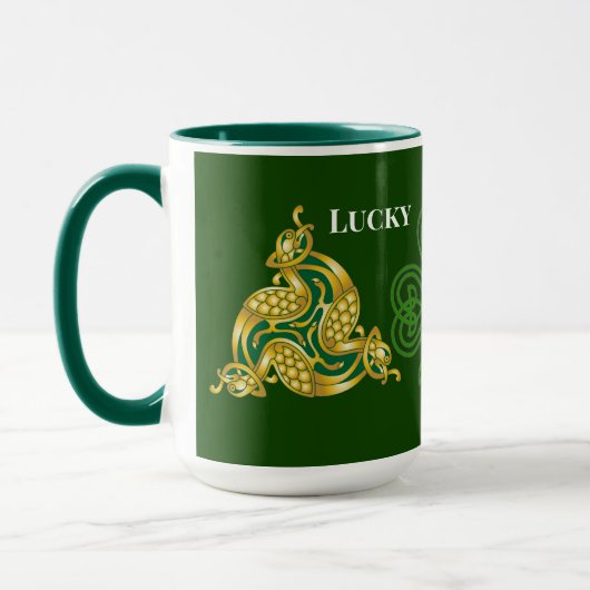 Lucky You Celtic Design Saint Patrick's Day Green Mok (Links)