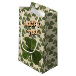 Lucky You Green Shamrock Custom Text Klein Cadeauzakje
