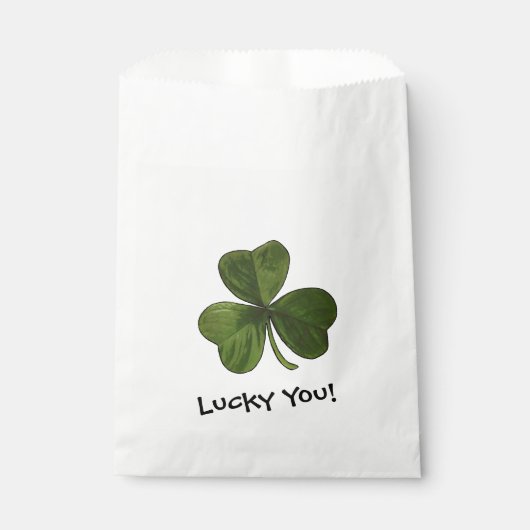 Lucky You Green Shamrock met aangepaste tekst Bedankzakje (Voorkant)