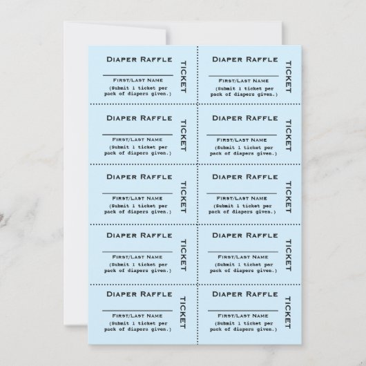 Luckykaartjes luiers Blauwe uitnodiging (Voorkant)