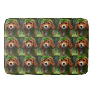Lucy de labrador puppy, badmat