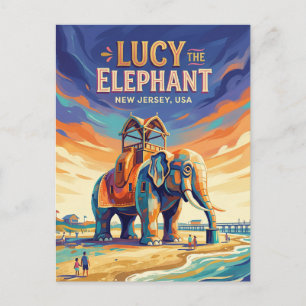 Lucy de Olifant USA Briefkaart