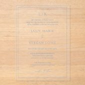 Lucy Dusty Blue Classic Elegant Bruiloft Acryl Uitnodigingen (Voorkant)
