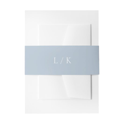 Lucy Dusty Blue Classic Elegant Bruiloft Uitnodigingen Wikkel (Voorkant Voorbeeld)