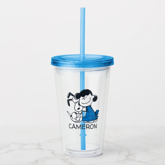 Lucy Hugging Snoopy Acryl Drinkbeker (Voorkant)