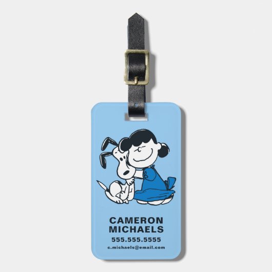 Lucy Hugging Snoopy Bagagelabel (Voorkant verticaal)