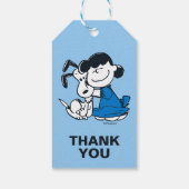 Lucy Hugging Snoopy Cadeaulabel (Achterkant)