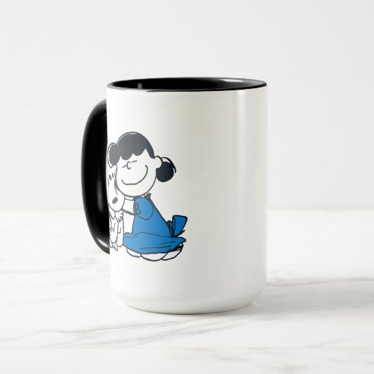 Lucy Hugging Snoopy Mok (Voorkant links)