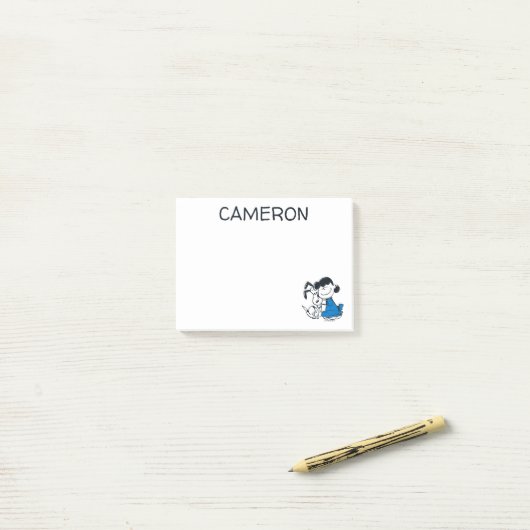 Lucy Hugging Snoopy Post-it® Notes (Op bureau)