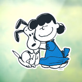 Lucy Hugging Snoopy Raamsticker (Vel 3)