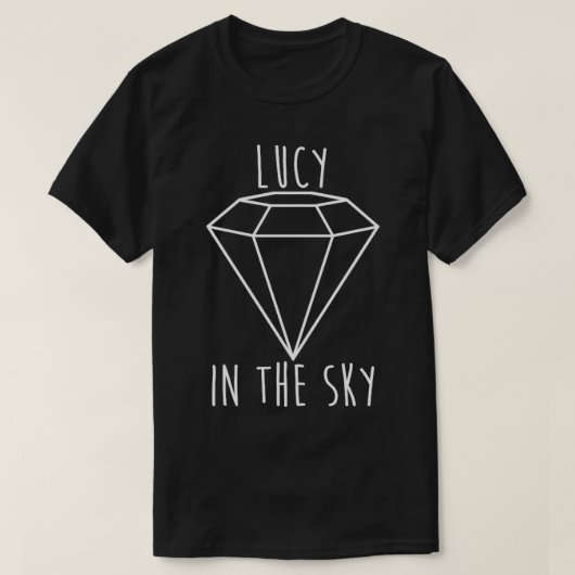 Lucy in de lucht met diamanten wit t-shirt (Design voorkant)