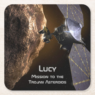 Lucy Mission to Study Trojan Asteroids Vierkante Kartonnen Onderzetter