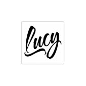 Lucy naam cursief decoratief script lettertype 	rubberstempel (Afrduk)