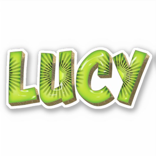 Lucy Name Kiwi Design Aufkleber Sticker (Voorkant)