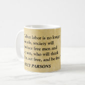 Lucy Parsons Cite Salaire Travail Café Mug (Devant gauche)