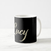 Lucy white gold Handwriting Tasse Kaffeetasse Koffiemok (Voorkant rechts)