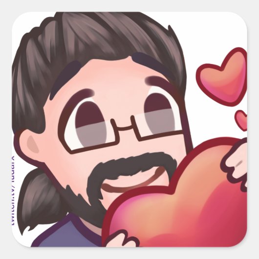 Ludarx | Liefde | Zelfklever Vierkante Sticker (Voorkant)