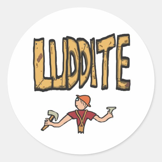 Luddite Ronde Sticker (Voorkant)