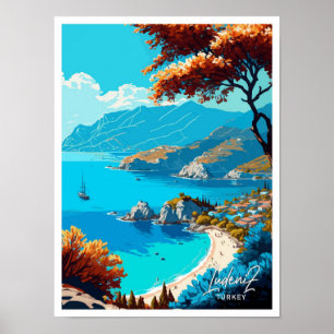 Ludeniz Turkije Reizen  Illustratie Poster