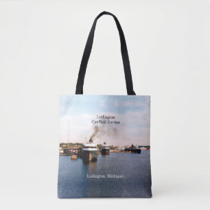 Ludington Car/Rail Ferries over de hele canvas tas