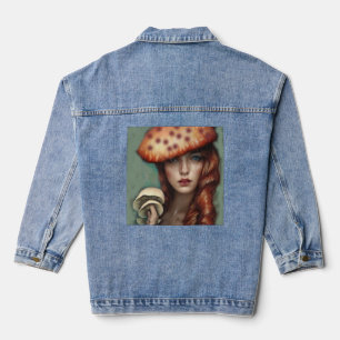 ludique champignon dame bleu denim jean vêtement v