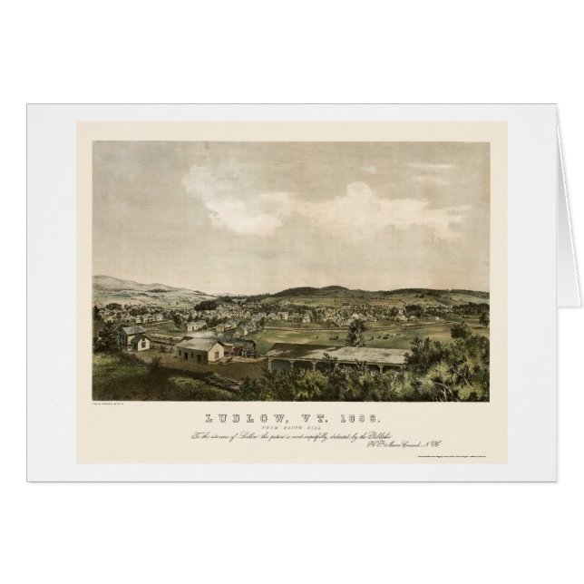 Ludlow, VT Panorama Map - 1859 (Voorkant Horizontaal)